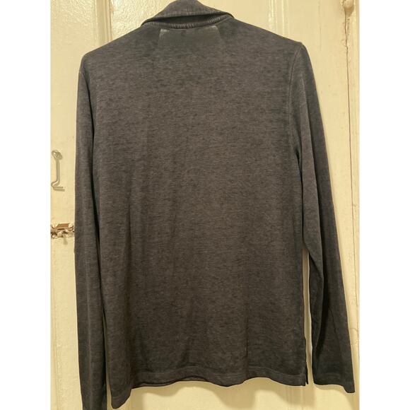 Robert Barakett Adison Long Sleeve Johnny Collar Polo in Charcoal Gray Size S - Picture 5 of 7